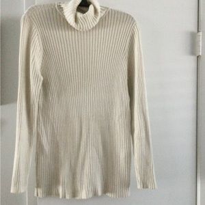 Chicos lurex ecru turtleneck